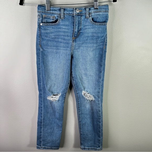 Kids boyfriend distressed blue jeans size 6X‎ - Picture 1 of 4